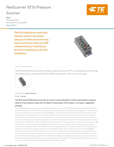 NetScanner 9216 Pressure Scanner