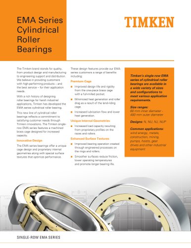 EMA Series Cylindrical Roller Bearings