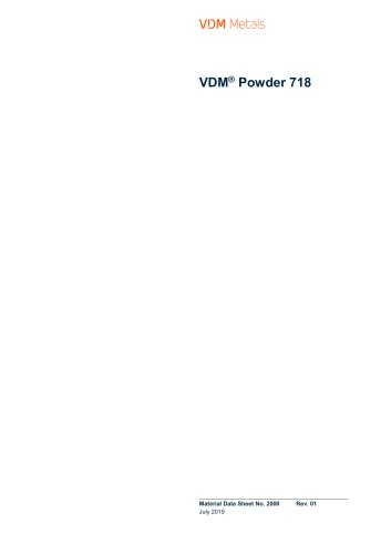 VDM® Powder 718