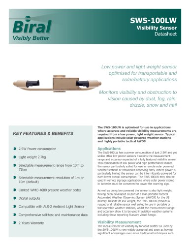 SWS-100LW Visibility Sensor