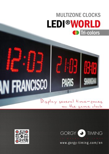 Multizone clocks LEDI WORLD tri-colors