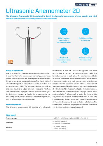 Ultrasonic Anemometer 2D