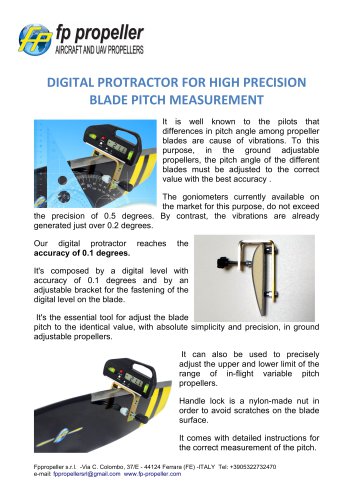 DIGITAL PROTRACTOR FOR	HIGH PRECISION BLADE PITCH MEASUREMENT