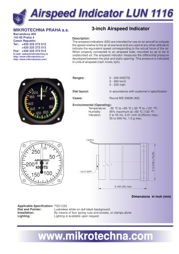 Airspeed Indicator LUN 1116