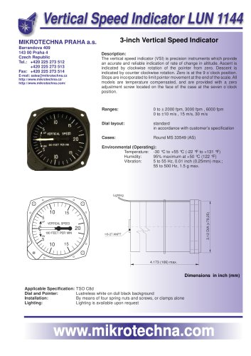 Vertical Speed Indicator  LUN 1144