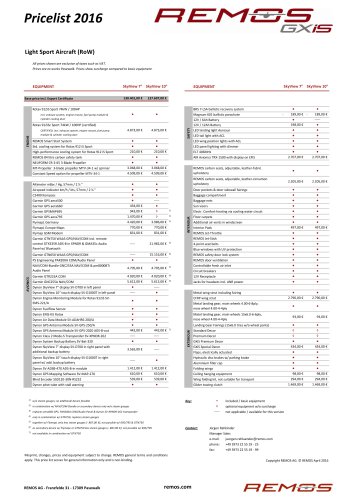 REMOS Pricelist RoW GXíS