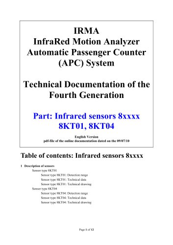 Infrared sensors 8xxxx  8KT01, 8KT04