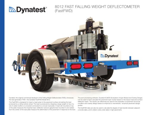 8012 FAST FALLING WEIGHT DEFLECTOMETER