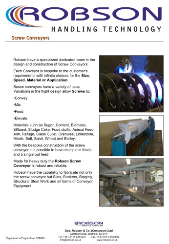 Robson Screw Conveyors