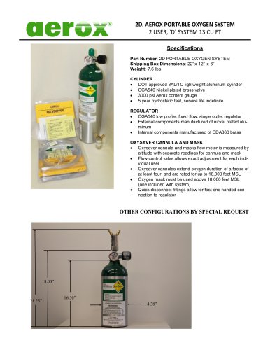 2D Portable oxygen system