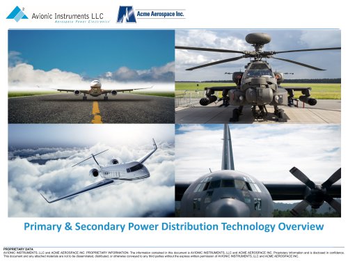 Primary & Secondary Power Distribution Technology Overview