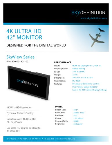 42" - 4K/Ultra HD SkyView Monitor