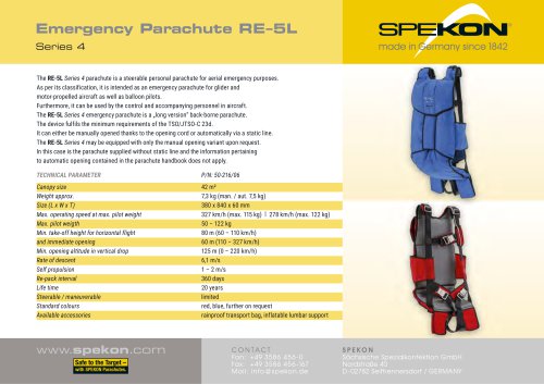 Emergency Parachute RE-5L