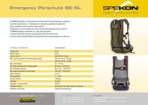 Emergency Parachute SE-5L