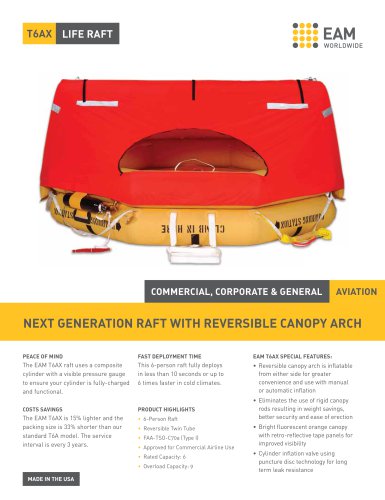 EAM T6AX Life Raft Product Sheet