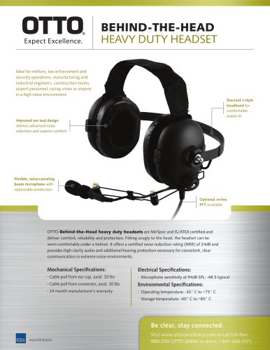 BEHIND-THE-HEAD HEAVY DUTY HEADSET