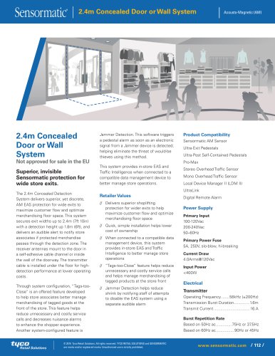 2.4m Single Concealed Door or Wall System