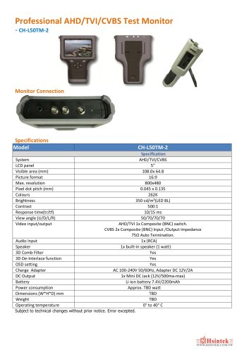 AHD-TVI-CVBS Test Monitor