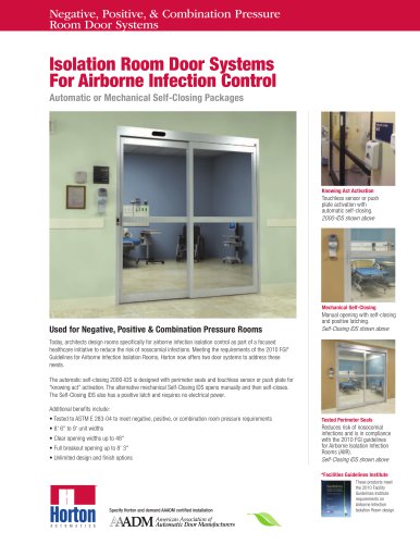 Isolation Room Door Systems For Airborne Infection Control