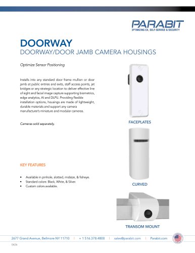 DOORWAY/DOOR JAMB CAMERA HOUSINGS