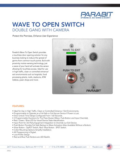 WAVE TO OPEN SWITCH DOUBLE GANG WITH CAMERA