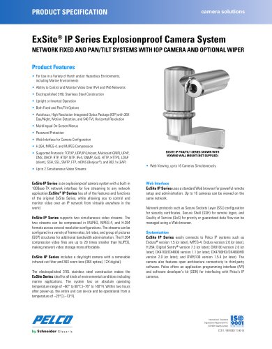 ExSite ®  IP Series Explosionproof Camera System