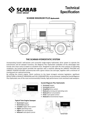 SCARAB MAGNUM PLUS Hydrostatic Technical Specification