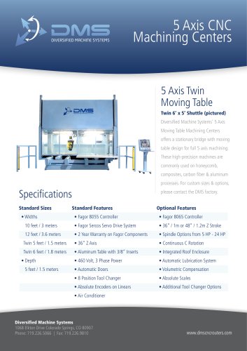 5 Axis Twin Moving Table