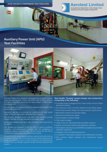 Auxiliary Power Unit (APU) Test Facilities