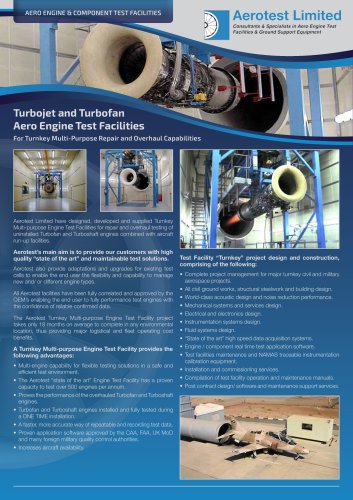 Turbojet and Turbofan Aero Engine Test Facilities