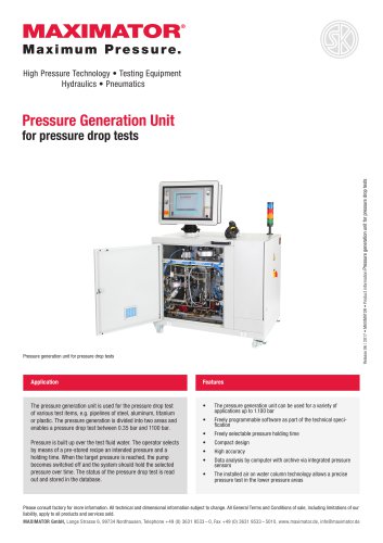 Product Information - Pressure Generation Unit