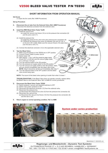 Bleed valve tester P/N TEE90