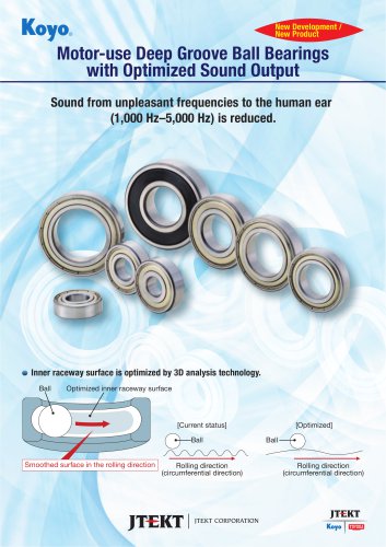 B1022E Motor-use Deep Groove Ball Bearings with Optimized Sound Output