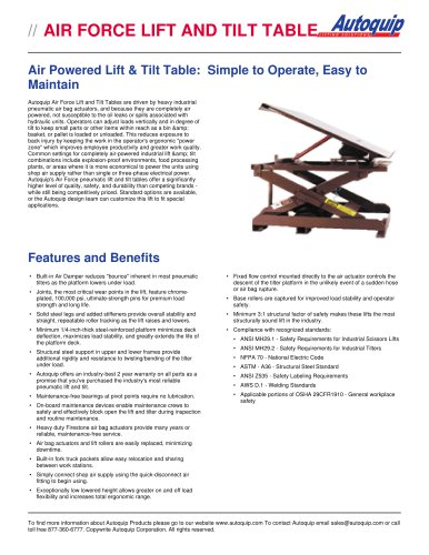 AIR FORCE LIFT AND TILT TABLE