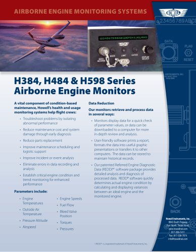 H384, H484 & H598 Series Airborne Engine Monitors