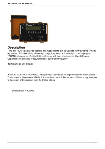 TR-100AF TACAN TEST SET