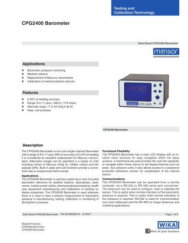 CPG2400 Barometer