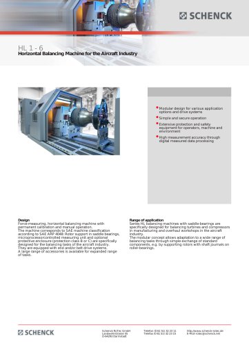 HL 1 - 6 Horizontal Balancing Machine for the Aircraft Industry