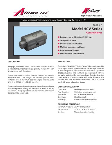 NuQuip®Model HCV Series