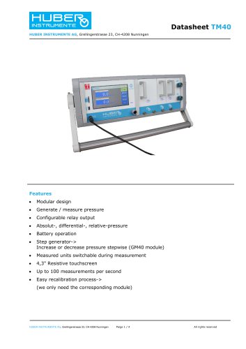 Tabletop Calibrator TM40