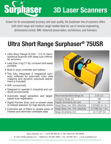 Ultra Short Range Surphaser® 75USR