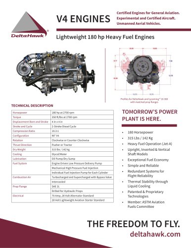 V4 ENGINES Lightweight 180 hp Heavy Fuel Engines