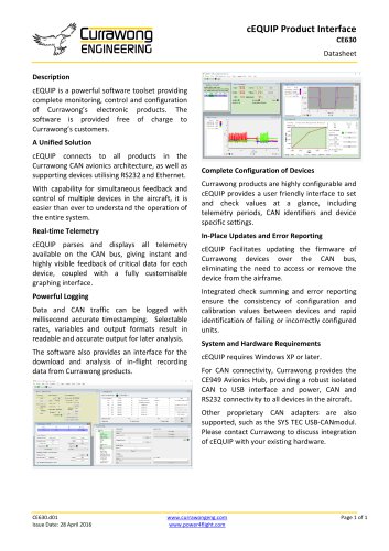 cEQUIP Product Interface