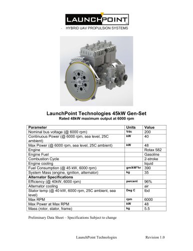 LaunchPoint Technologies 45kW Gen-Set