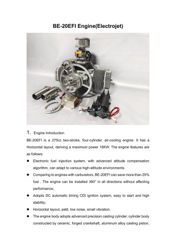 10 - 50hp piston engine BE-20EFI