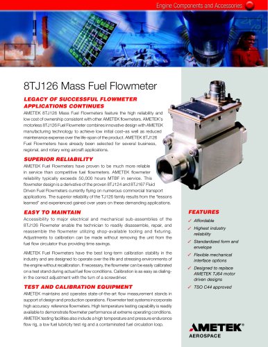 8TJ126 Mass Fuel Flowmeter