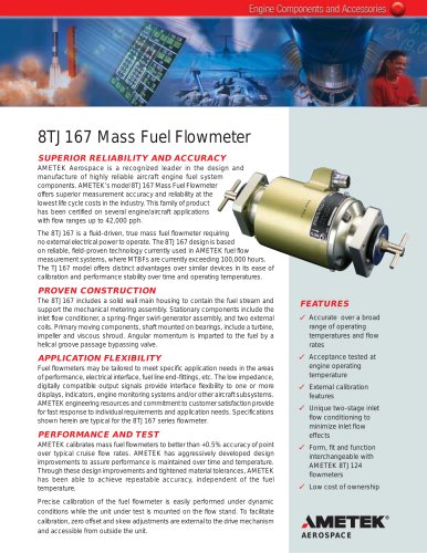 8TJ167 Mass Fuel Flowmeter