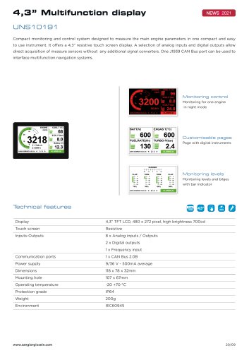 4,3” MULTIFUNCTION DISPLAY