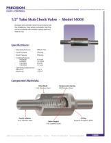 1/2” Tube Stub Check Valve - Model 14003