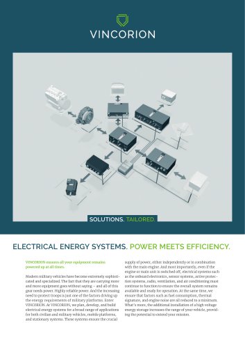 ELECTRICAL ENERGY SYSTEMS. POWER MEETS EFFICIENCY